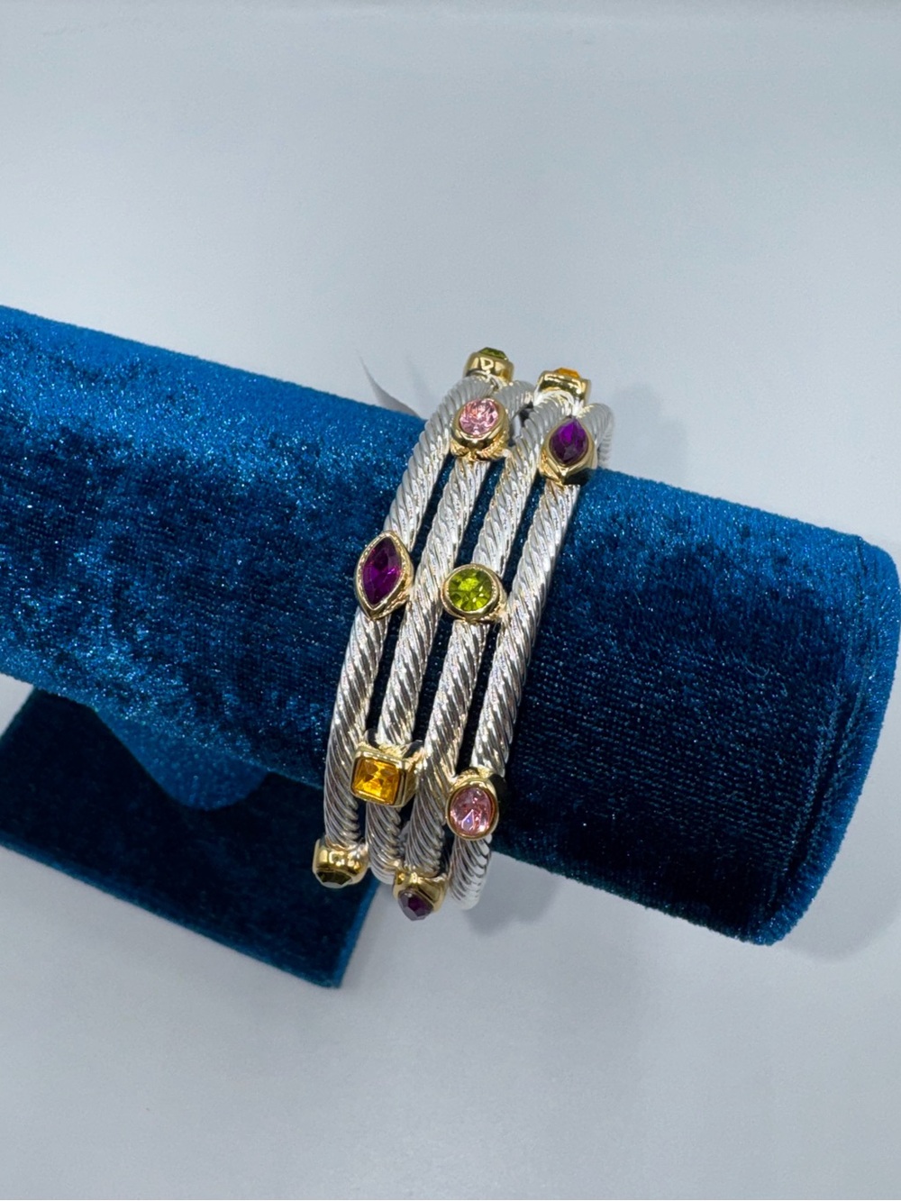 Gemstone Cable Cuff Bracelet - Picture 10 of 13
